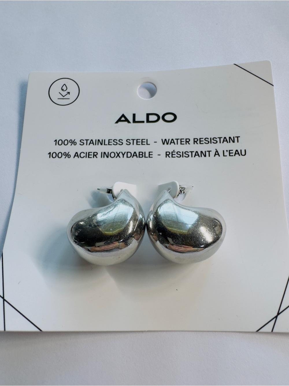 Aldo Shiny Silver Sculpted Dome Earrings